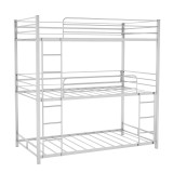 homeroots bed & bath Silver Twin Over Twin Over Twin Traditional Bunk Bed 