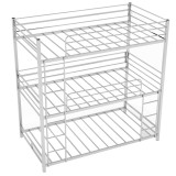 homeroots bed & bath Silver Twin Over Twin Over Twin Traditional Bunk Bed 
