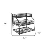 homeroots bed & bath Black Twin XL over Full XL over Queen Size Bunk Bed 