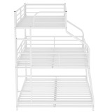 homeroots bed & bath White Twin XL over Full XL over Queen Size Bunk Bed 