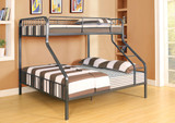 homeroots beddings 83" X 63" X 60" Gunmetal Twin Xl Over Queen Bunk Bed 