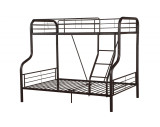 homeroots beddings 79" X 57" X 63" Twin Over Full Sandy Black Metal Tube Bunk Bed 