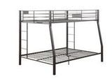 homeroots bed & bath Black Metal Finish Twin Over Full Bunk With Side Ladders 