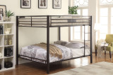 homeroots beddings 83" X 63" X 65" Sandy Black Metal Bunk Bed 