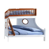 homeroots beddings 80" X 58" X 69" Twin Over Full Oak And White Bunk Bed  homeroots beddings 80" X 58" X 69" Twin Over Full Oak And White Bunk Bed
