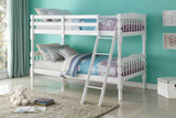 homeroots furniture 81" X 43" X 60" Twin Over Twin White Pine Wood Bunk Bed 