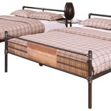 homeroots bed & bath 83" X 65" X 68" Sandy Black  Dark Bronze Handbrushed Queen Over Queen Bunk Bed 