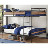homeroots bed & bath 83" X 65" X 68" Sandy Black  Dark Bronze Handbrushed Queen Over Queen Bunk Bed - CP-HMEROOTS-286145 