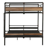 homeroots bed & bath 83" X 65" X 68" Sandy Black  Dark Bronze Handbrushed Queen Over Queen Bunk Bed - CP-HMEROOTS-286145 