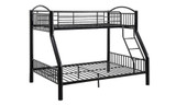 homeroots beddings 78" X 56" X 67" Twin Over Full Black Bunk Bed 