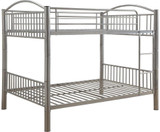 homeroots beddings 78" X 56" X 67" Silver Metal Full Over Full Bunk Bed 