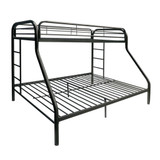 homeroots bed & bath Black Twin Over Full Contemporary Metal Bunk Bed 