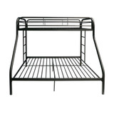 homeroots bed & bath Black Twin Over Full Contemporary Metal Bunk Bed 
