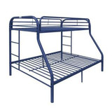 homeroots beddings 78" X 54" X 60" Twin Over Full Blue Metal Tube Bunk Bed 