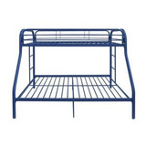 homeroots beddings 78" X 54" X 60" Twin Over Full Blue Metal Tube Bunk Bed 