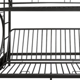 homeroots bed & bath Black Twin Over Full Contemporary Metal Bunk Bed - CP-HMEROOTS-286584 