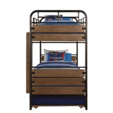 homeroots bed & bath 79" X 42" X 71" Antique Oak And Gunmetal Twin Over Twin Bunk Bed 