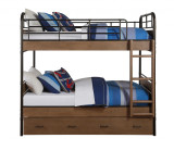 homeroots bed & bath 79" X 42" X 71" Antique Oak And Gunmetal Twin Over Twin Bunk Bed 