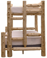 homeroots bed & bath Rustic And Natural Cedar Queen And Single Ladder Left Log Bunk Bed 