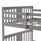 homeroots bed & bath Gray Classic Twin Over Twin Bunk Bed with Ladder 