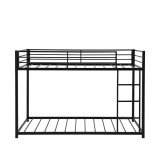 homeroots bed & bath Black Twin Over Twin Metal Low Bunk Bed 