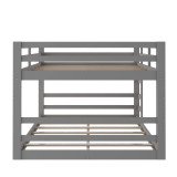 homeroots bed & bath Pastel Gray Full Over Full Dual Ladder Bunk Bed 