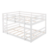 homeroots bed & bath Pastel White Full Over Full Dual Ladder Bunk Bed  homeroots bed & bath Pastel White Full Over Full Dual Ladder Bunk Bed