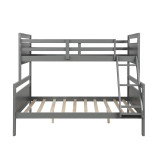 homeroots bed & bath Gray Twin Over Full Size Bunk Bed 
