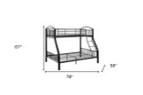 homeroots bed & bath Black Traditional Twin Over Full Bunk Bed 