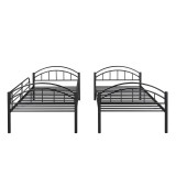 homeroots bed & bath Black Modern Classic Twin Over Twin Metal Bunk Bed 