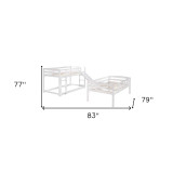 homeroots bed & bath White Triple Bunk Twin Sized Bed with Slide  homeroots bed & bath White Triple Bunk Twin Sized Bed with Slide