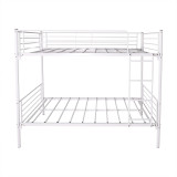 homeroots bed & bath White Heavy Duty Twin Over Full Metal Bunk Bed 