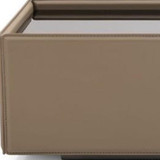 homeroots living room 44" Beige And Black Faux Leather and Glass Rectangular Coffee Table  homeroots living room 44" Beige And Black Faux Leather and Glass Rectangular Coffee Table