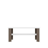 homeroots living room 35" White Brown Rectangular Coffee Table With Shelf 