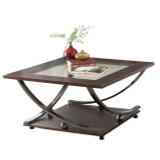 homeroots living room 36" Black Nickel And Clear Glass Square Coffee Table With Shelf  homeroots living room 36" Black Nickel And Clear Glass Square Coffee Table With Shelf