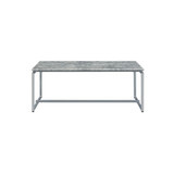 homeroots living room 47" Silver And Faux Concrete Pvc Veneer Rectangular Coffee Table  homeroots living room 47" Silver And Faux Concrete Pvc Veneer Rectangular Coffee Table