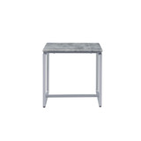 homeroots living room 47" Silver And Faux Concrete Pvc Veneer Rectangular Coffee Table  homeroots living room 47" Silver And Faux Concrete Pvc Veneer Rectangular Coffee Table