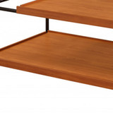 homeroots living room 48" Black And Honey Oak Rectangular Coffee Table With Shelf  homeroots living room 48" Black And Honey Oak Rectangular Coffee Table With Shelf