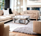 homeroots living room 40" Silver Mirrored Square Mirrored Coffee Table  homeroots living room 40" Silver Mirrored Square Mirrored Coffee Table