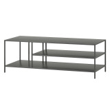 homeroots living room 48" Gray Steel Rectangular Coffee Table With Two Shelves  homeroots living room 48" Gray Steel Rectangular Coffee Table With Two Shelves
