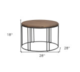 homeroots living room 28" Solid Wood Round Distressed Coffee Table  homeroots living room 28" Solid Wood Round Distressed Coffee Table