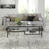 homeroots living room 54" Black and Glass Rectangular Coffee Table With Two Shelves  homeroots living room 54" Black and Glass Rectangular Coffee Table With Two Shelves