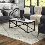 homeroots living room 46" Black and White Faux Marble Rectangular Coffee Table  homeroots living room 46" Black and White Faux Marble Rectangular Coffee Table