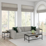 homeroots living room 45" Black and Glass Rectangular Coffee Table With Shelf  homeroots living room 45" Black and Glass Rectangular Coffee Table With Shelf