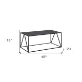 homeroots living room 45" Black Steel Rectangular Coffee Table  homeroots living room 45" Black Steel Rectangular Coffee Table