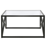 homeroots living room 32" Black Glass Square Coffee Table  homeroots living room 32" Black Glass Square Coffee Table