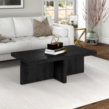 homeroots living room 44" Black Manufactured Wood Rectangular Coffee Table  homeroots living room 44" Black Manufactured Wood Rectangular Coffee Table
