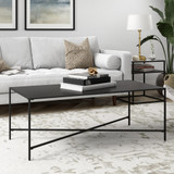 homeroots living room 48" Black Steel Rectangular Coffee Table  homeroots living room 48" Black Steel Rectangular Coffee Table