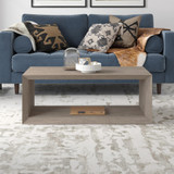 homeroots living room 48" Gray Rectangular Coffee Table With Shelf  homeroots living room 48" Gray Rectangular Coffee Table With Shelf