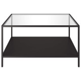homeroots living room 32" Black Glass Square Coffee Table With Shelf - CP-HMEROOTS-521023  homeroots living room 32" Black Glass Square Coffee Table With Shelf - CP-HMEROOTS-521023